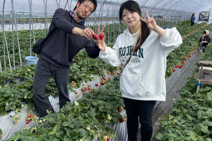 いちごで乾杯〜♪